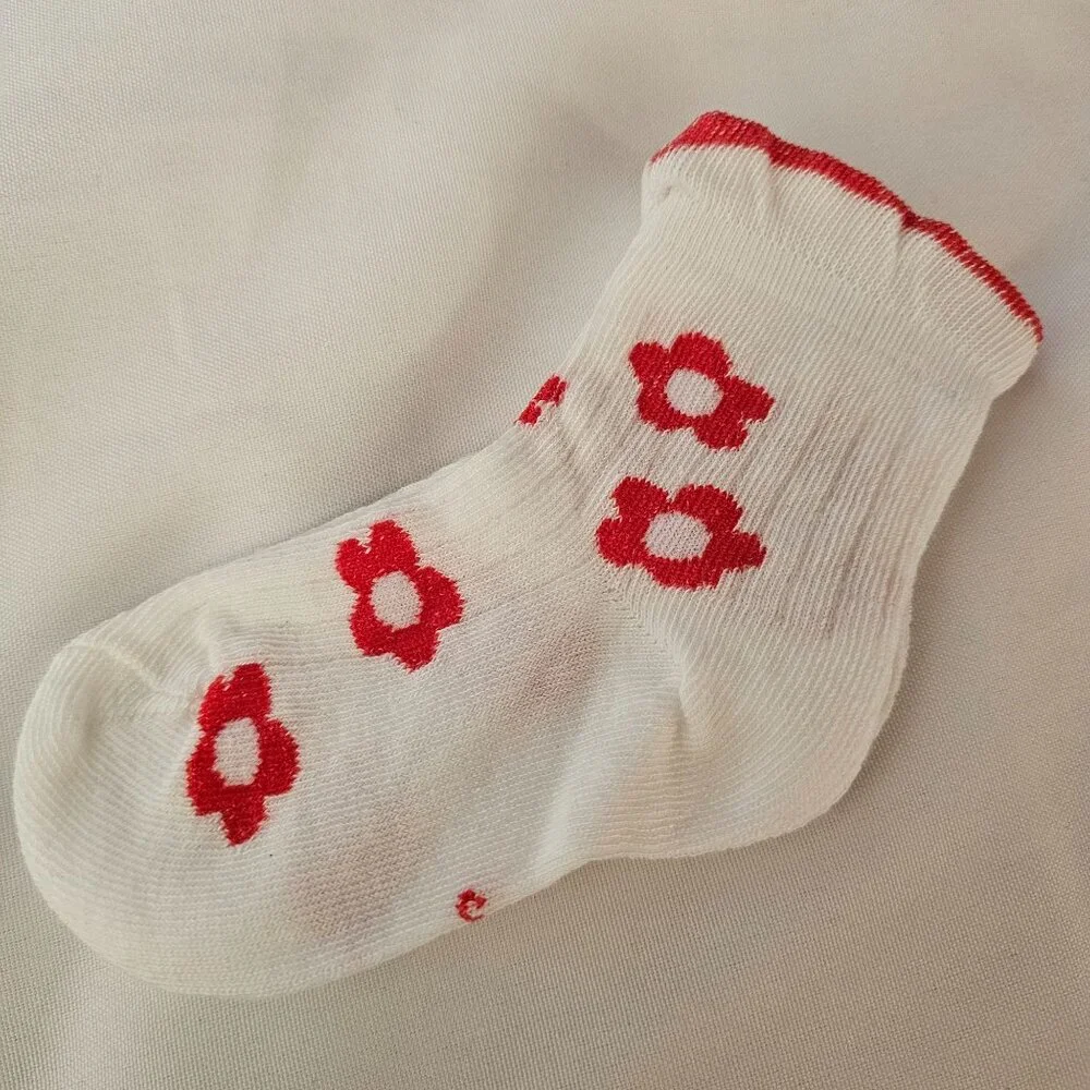 5 Pairs Toddler Girls Multicolor Floral Pattern Ruffled Ankle Socks, New In Pack